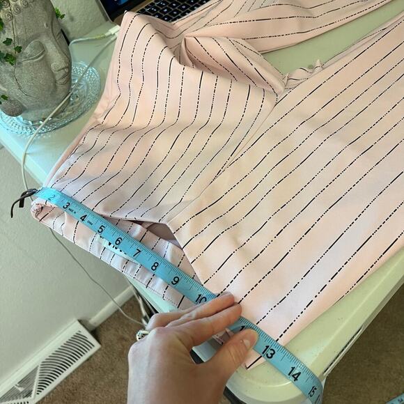 I AM GIA Pink Pinstripe Dominique High Rise Cropped Pants Size Small - Picture 13 of 16